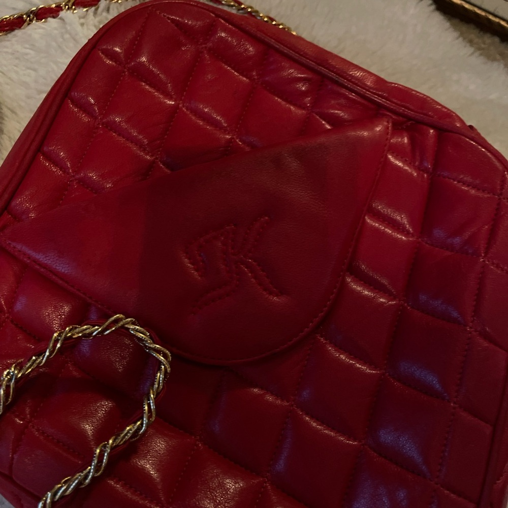 Vintage leather gold chain purse